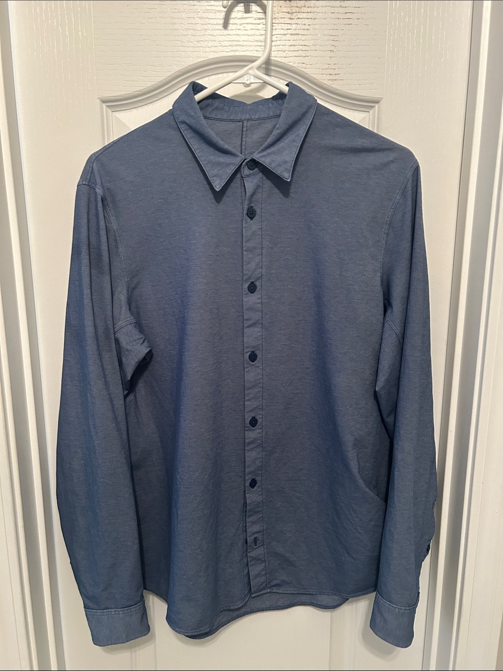 Lululemon Mens Medium Blue Gray Long Sleeve Button Up Shirt